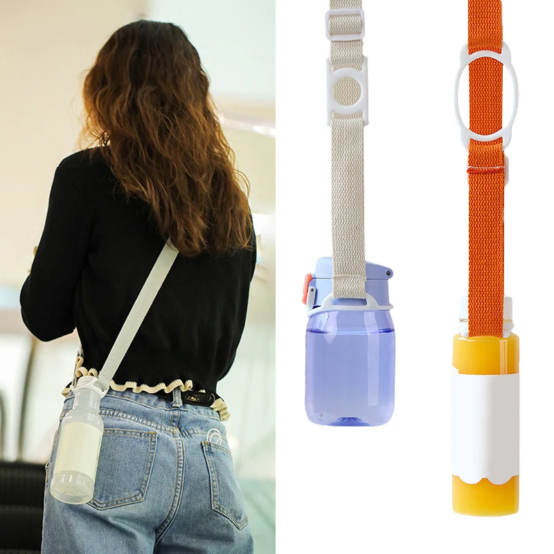 [New] Universal Portable Water Bottle Shoulder Strap 2 In 1 Adjustable Water Bottle Strap Holder Tumbler Holder Travel Strap