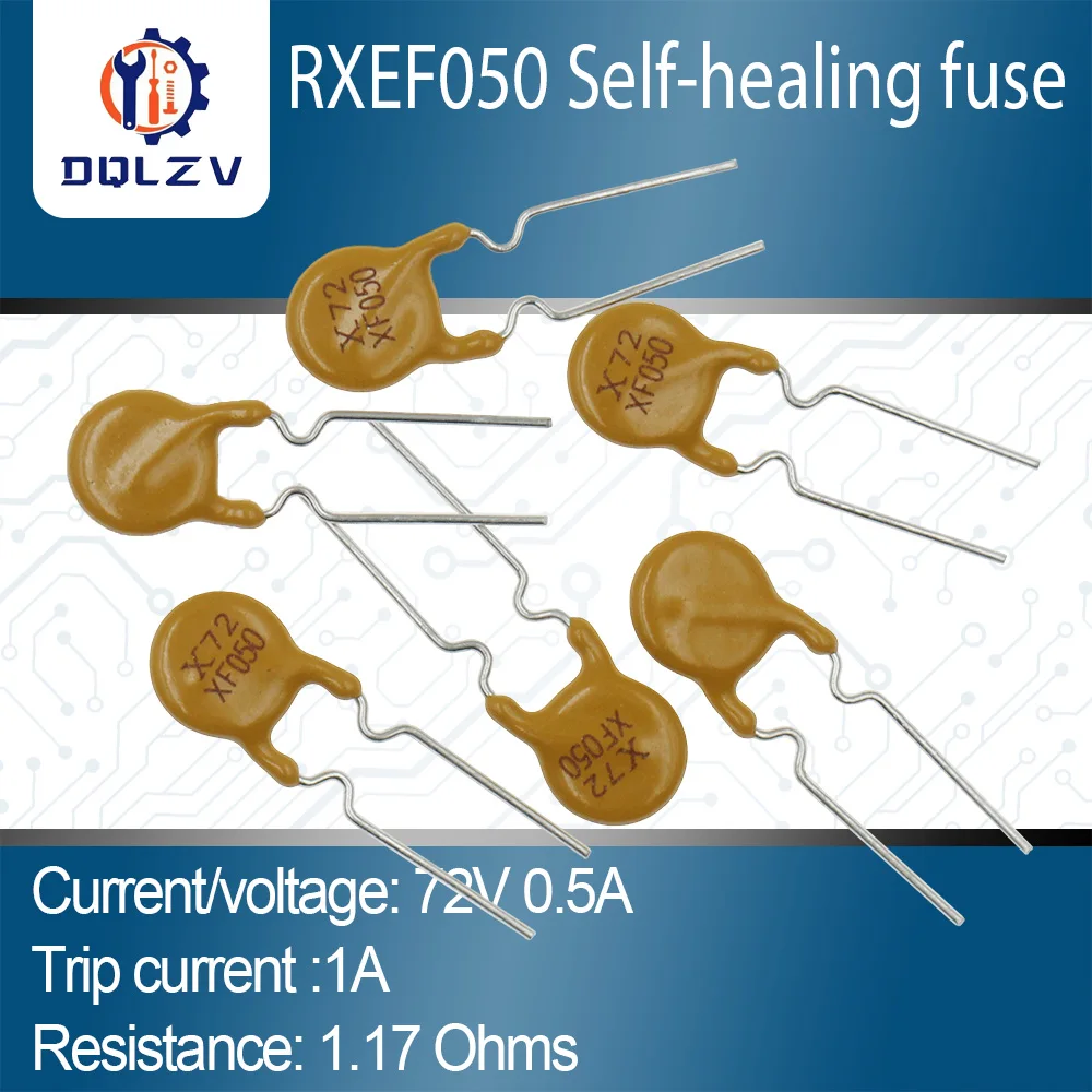 PPTC Resettable Fuse RXEF050 XF050 72V 0.5A 500MA Pitch 5mm