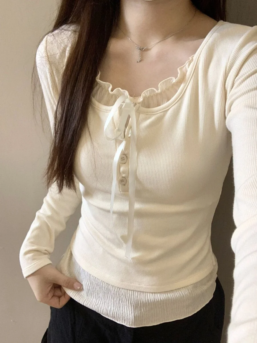 Women's Short Sleeve T-Shirt Base Layer Shirt Inner Wear Slim Fit Creative Design Early Autumn Fashionable Top Poem Remember ...