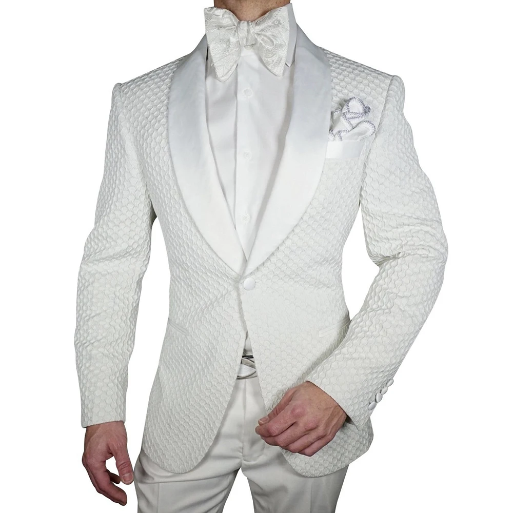 

SILIWEYA Elegant Men's Suits 2 Piece Jacket Pants for Wedding 2025 Luxury One-Button Shawl Lapel Slim Fit Male Clothing Costume