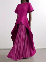 Yeezzi elegante vestido Peplum para banquete de boda para mujer 2025, nuevos vestidos largos de noche de fiesta con dobladillo Irregular plisado de manga corta