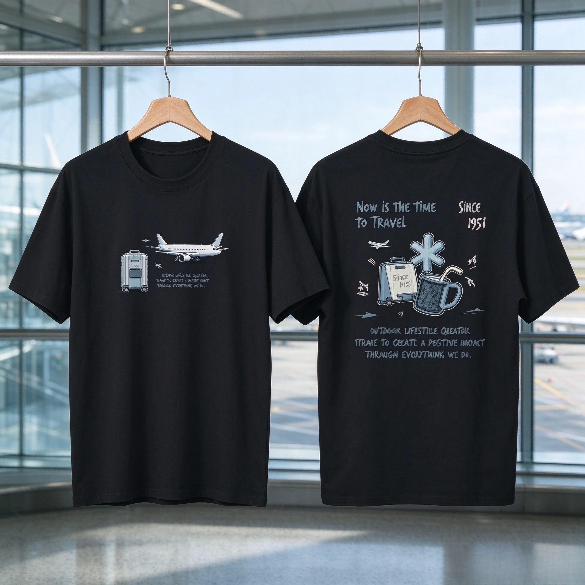 2026 Summer New Print Outdoor Camping Casual Short-sleeved T-shirt Cotton Casual Vacation Men's T-shirt Moisture Wicking