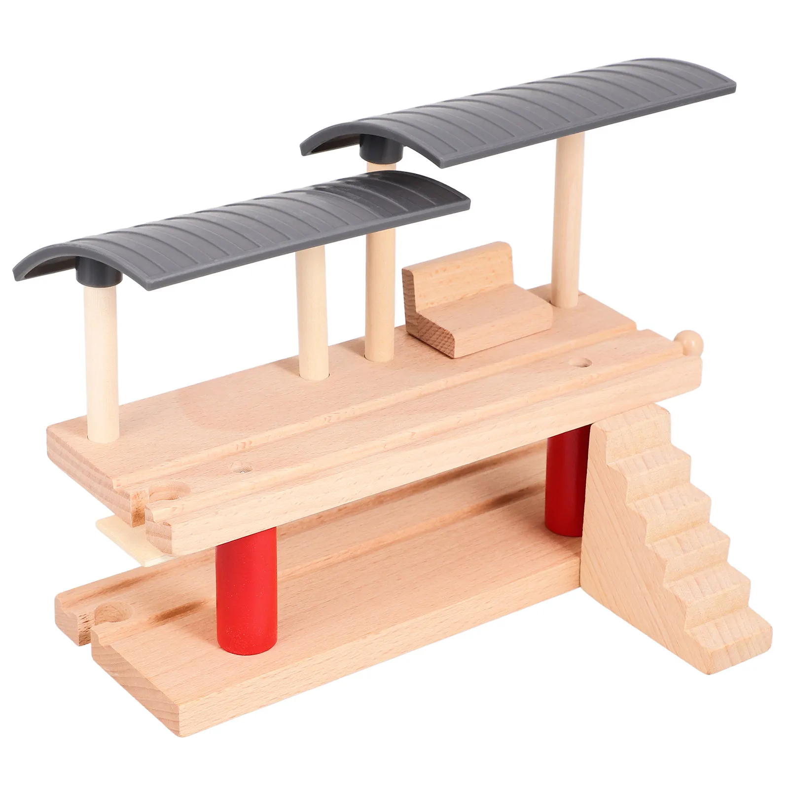 

Реалистичная деревянная железнодорожная платформа для детей: увлекательная игра-конструктор с поездами и барьерами для интерактивных игр