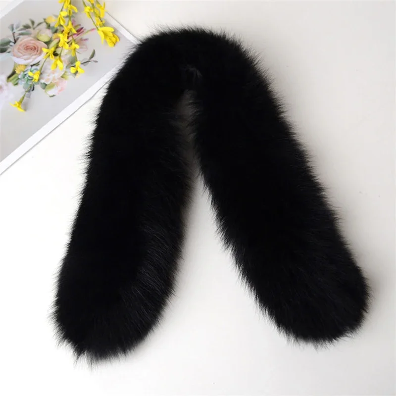 Natural Black Fur Tapes for Collar 75cm DIY Apparel Sewing Fluffy Trim Trimming Fabric Home Decoration Sewing Costume Crafts