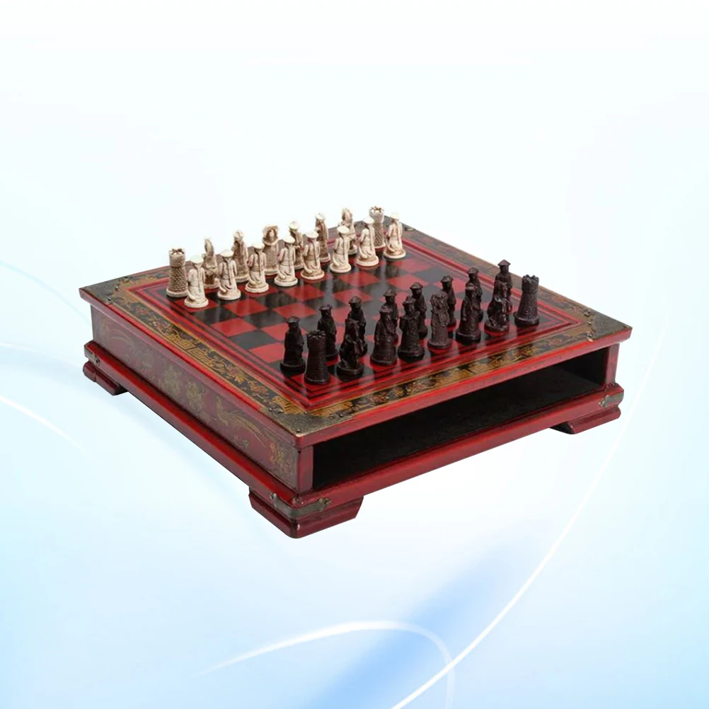 

Premium Resin International Chess Board Set For Adults Wooden Chessboard Intellectual Development Home Leisure Gift