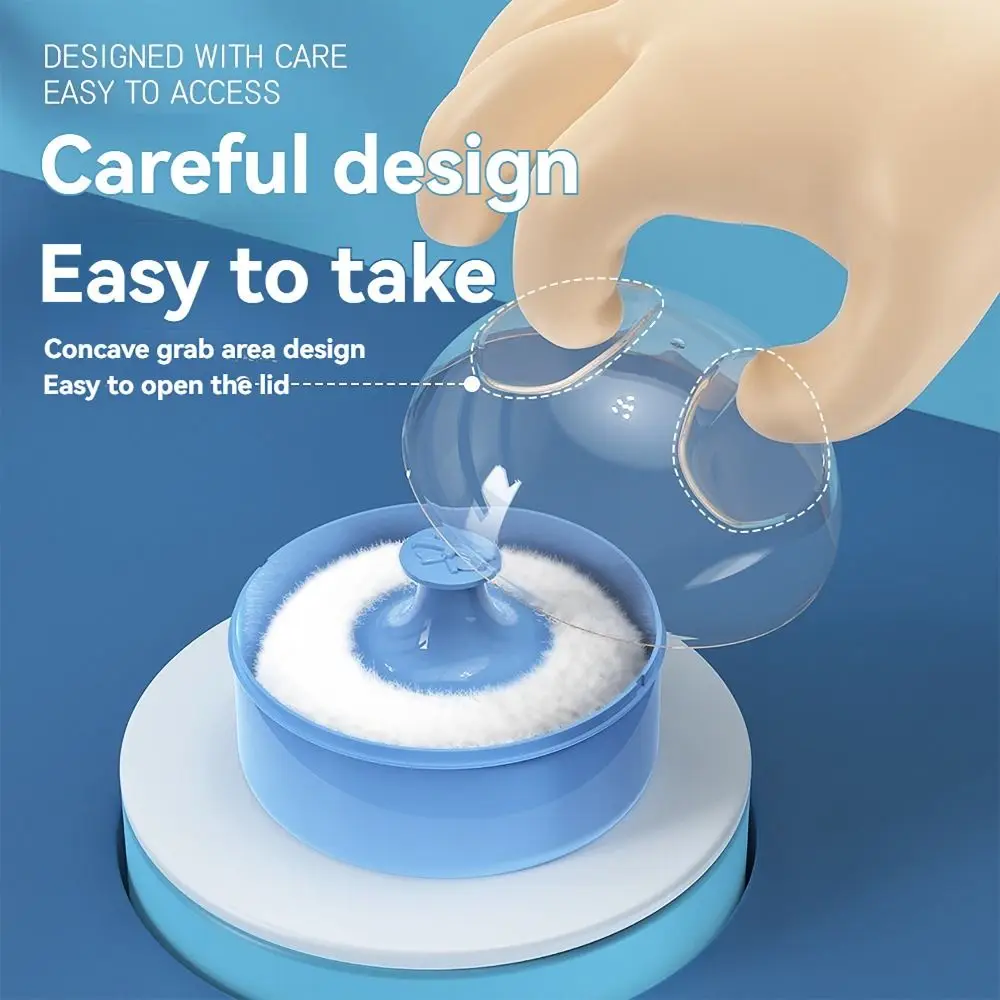 Mit Behälter Fall Puderquaste Baumwolle Wolle Blau Grün Rosa Körper Kosmetische Puderquaste Körper Kosmetische Puff Für Kleinkinder Kleinkind