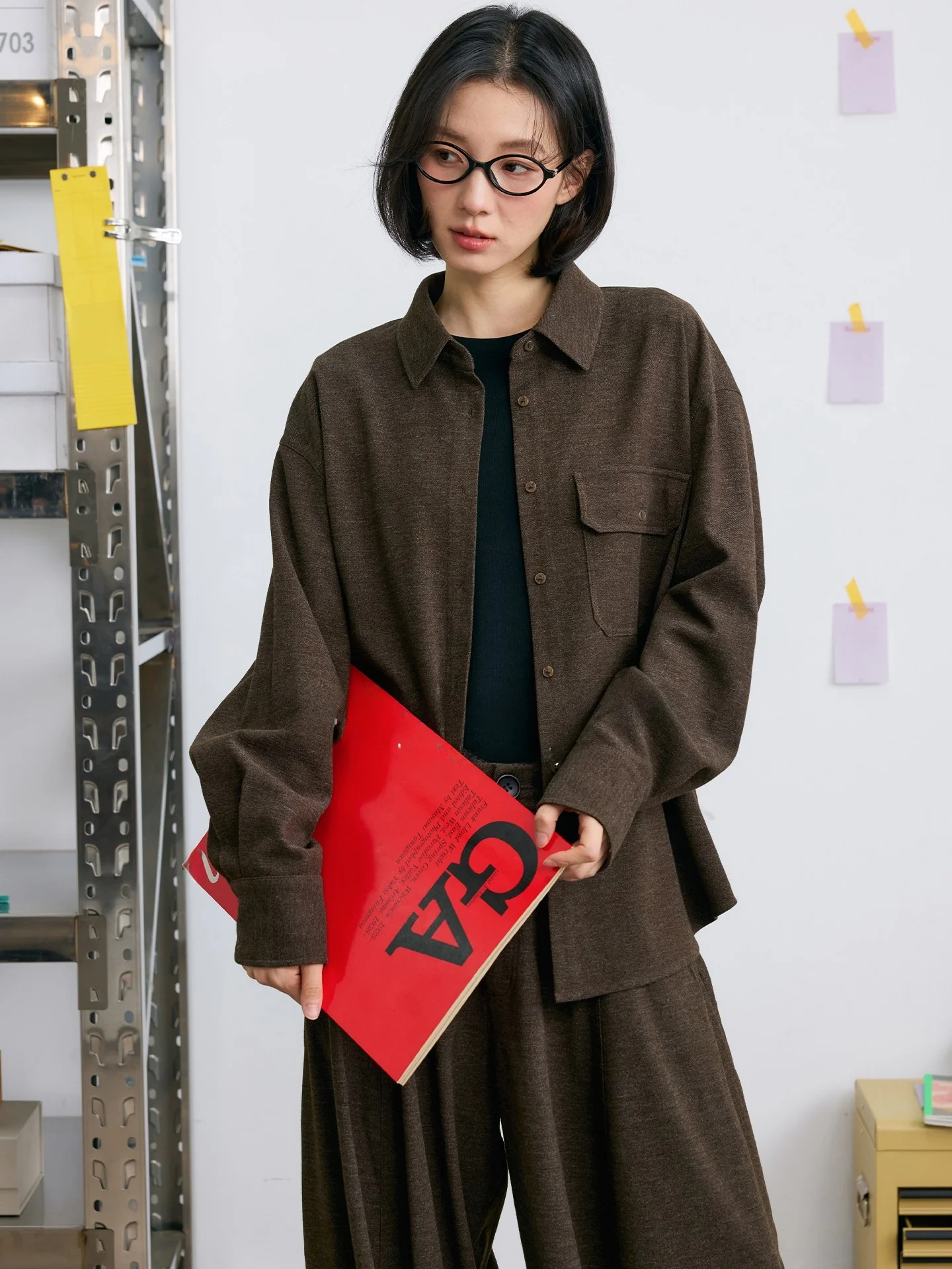 

Джинсовая теплая двухцветная многослойная рубашка свободного кроя с воротником, женская модная зимняя модель с длинным рукавом из полиэстера