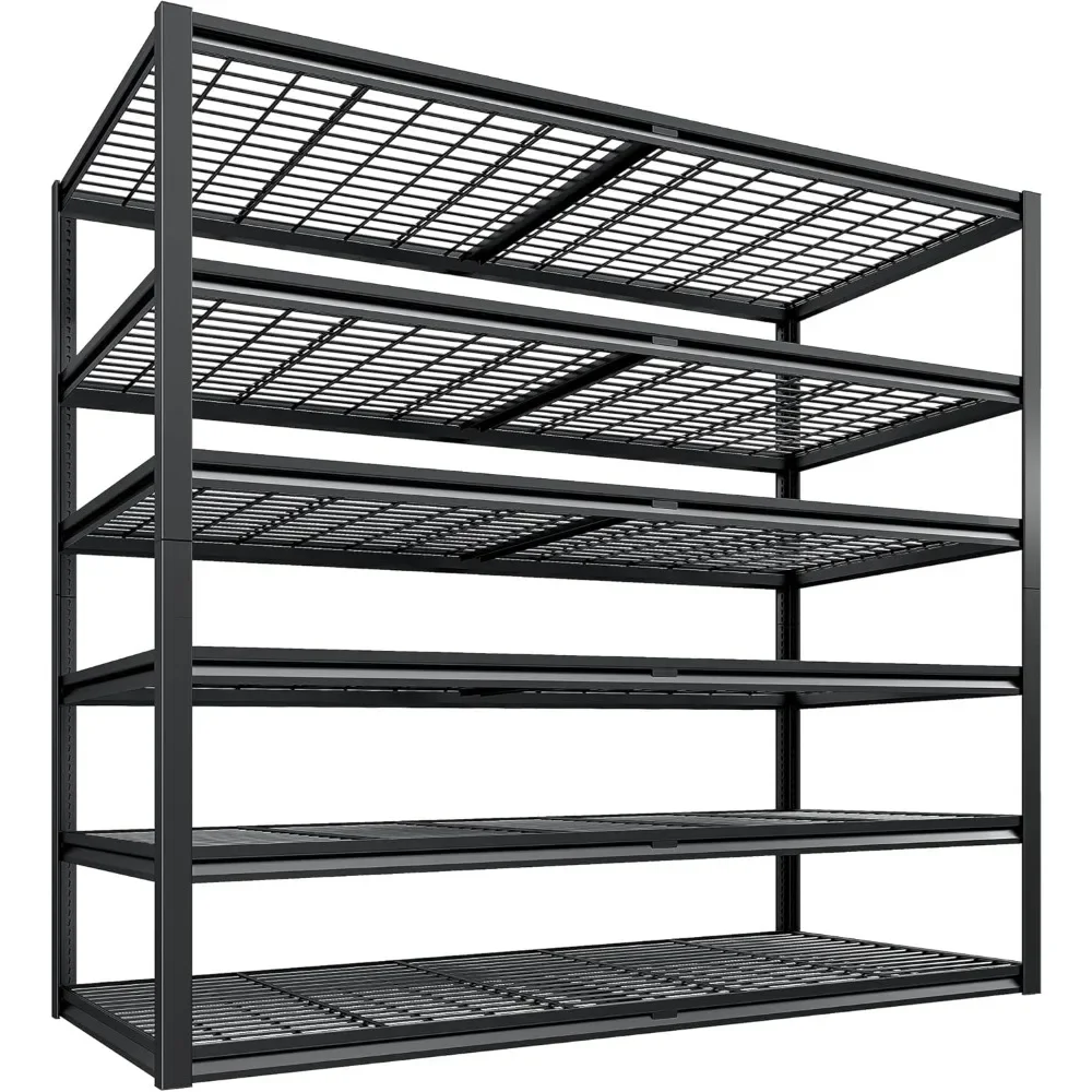 3500LBS Garage Shelving Storage Shelves Heavy Duty Shelving, 55"W x26"D x84"H Metal Shelves with 6 Tier Adjustable Shelving