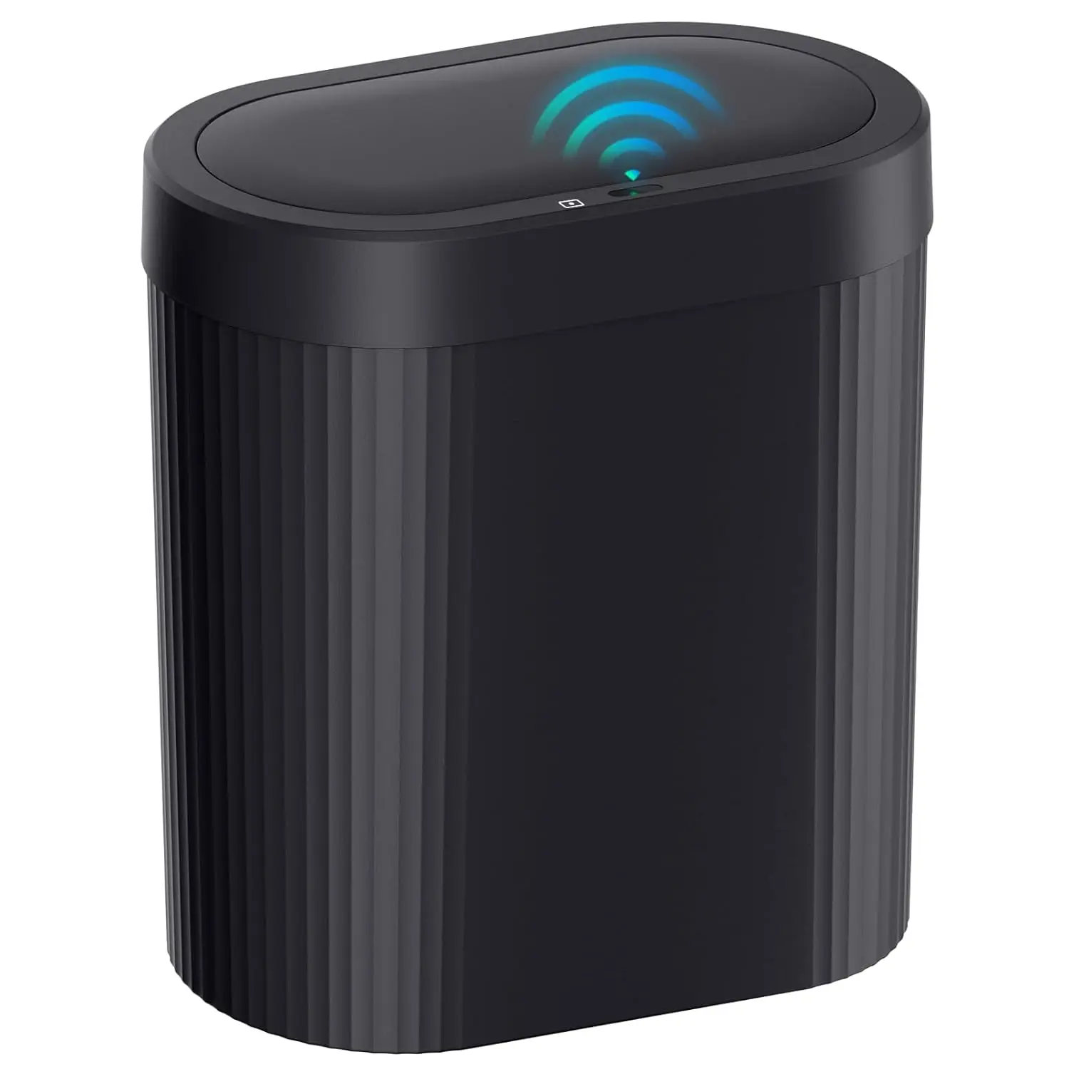 

5 Gal Bathroom Trash Can w/ Lid, Automatic Motion Sensor Black Trash Can, Touchless Waterproof Garbage Bin for Kitchen,