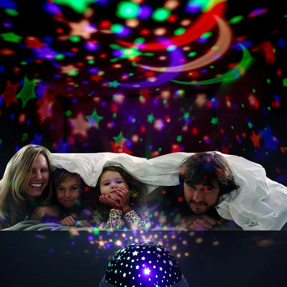 8 Colors Rotating Star Projector Night Light Luminaria Ocean Lamp Baby Night Sleeping Nursery Lamp For Baby Kids Christmas