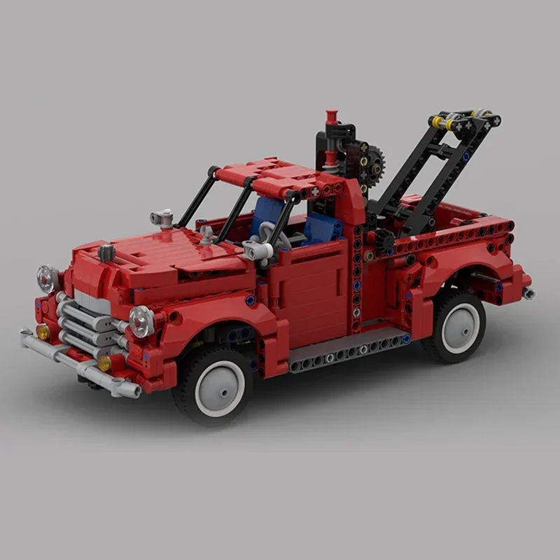 Moc-Car Series Model Building Blocks, Pickup vermelho comum, tijolos técnicos, montagem DIY, brinquedos de construção para crianças, presente de férias