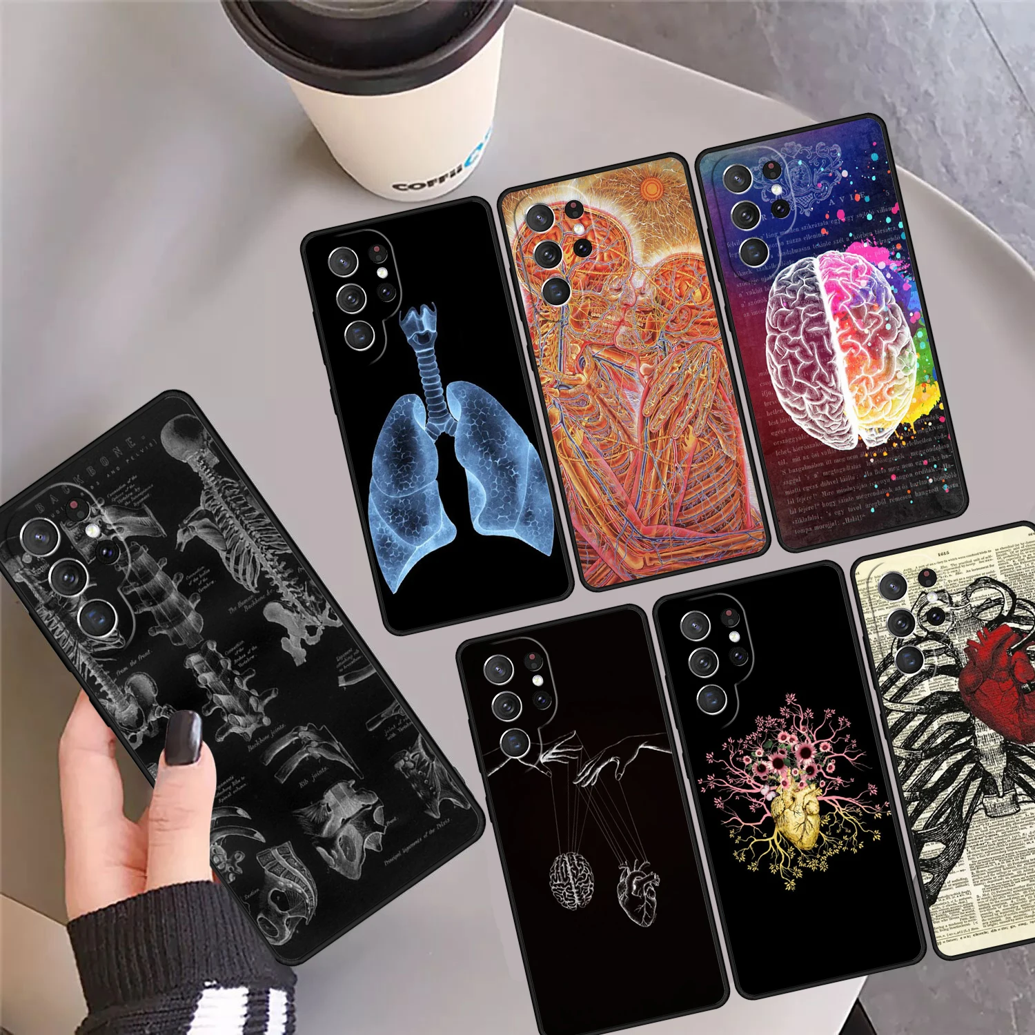 

Medical Human Anatomy Phone Case Cover Coque For Samsung Galaxy S24 S25 Ultra 23 S22 Plus S21 FE S20 Note 10 Pro Note 20
