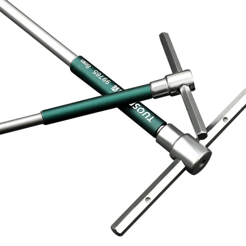Imagem -04 - Chave de Fenda Torx em Forma de t Chave Sextavada Allen Chave Inglesa Cromada Ferramenta Manual em Forma de t Tomada em t Estendida 2.5 mm mm mm mm
