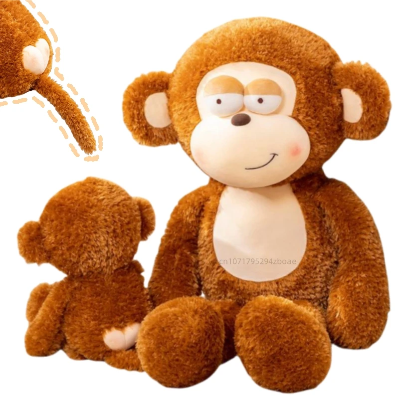 50-90cm Creative Fun Warm Hug Sleepy Monkey Plush Doll Pillow Kawaii Cartoon  Heart Butt Animal Monkey Plush Toy Soft Home Decor