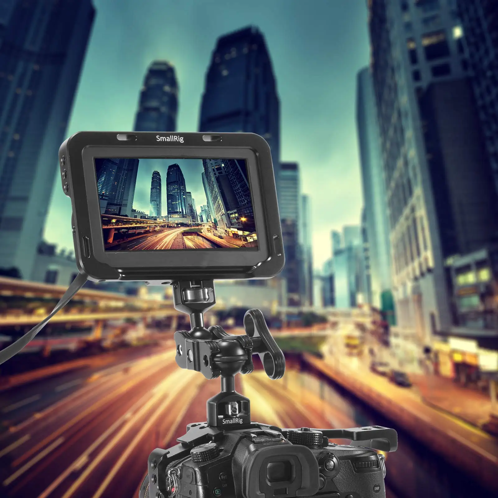 Быстроразъемный шарнирный магический рычаг SmallRig из алюминиевого сплава с двойной шаровой головкой + винты 1/4 дюйма для монтажа мониторов 2070