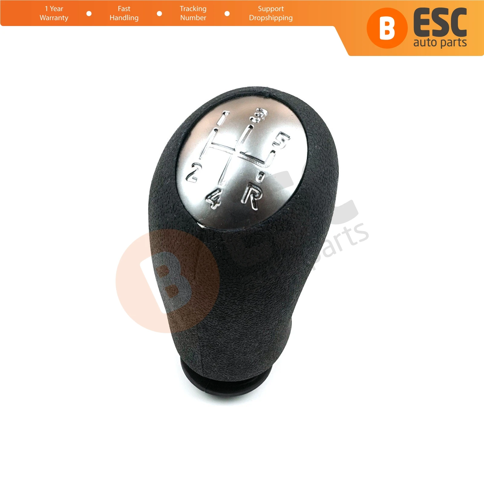 ESC Auto Parts ESP542 5-Speed Gear Shift Stick Knob 8200079112 Black Chrome for Renault Clio 3 Megane 2 Scenic 2 Fast Shipment