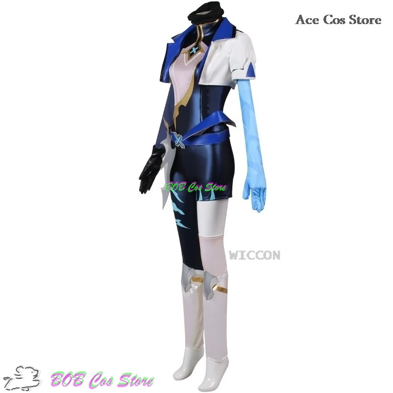 LOL Akali Cosplay Costume Wig Skin Blue Dress Game The Rogue Assassin Legends Cosplay Clothes Uniform Halloween Party Role play