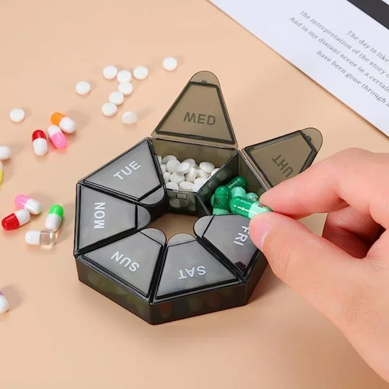 

1pcs 7 Days Pill Medicine Box Weekly Tablet Holder Portable Travel Mini Small Pill Box Pills Cases Storage Organizer Container