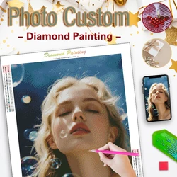 CHENISTORY Photo Custom Diamond Embroidery Full Round Crystal Diamond Painting Cross Stitch Diamond Mosaic Kits Birthday Gift