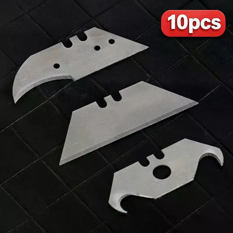 10Pcs Steel Utility Knife Replacement Blades Universal Fit Sharp Edge for Home Office Craft Cutting Tasks