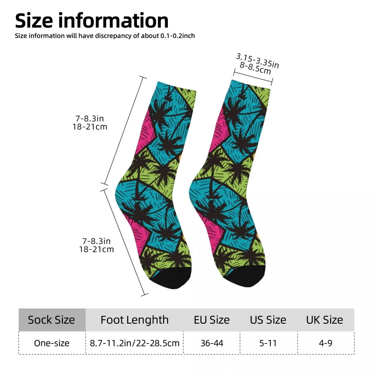 Coconut Palm Sock Printed Man Polyester