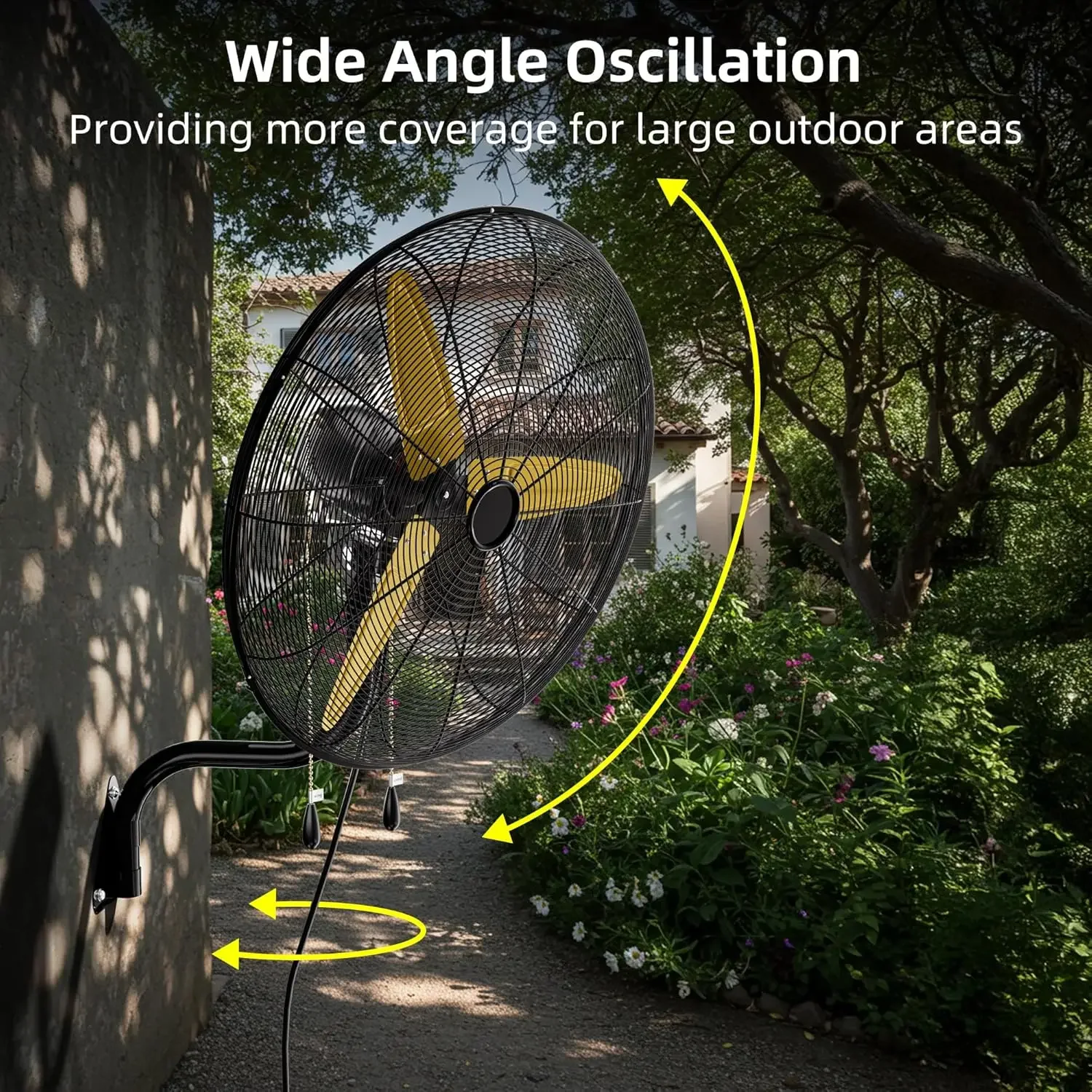 [عالية الجودة، صفقة ساخنة! ]مروحة تثبيت على الحائط في الهواء الطلق مع 3 سرعات، مراوح صناعية عالية السرعة 9200 CFM مع شفرات ألومنيوم، He