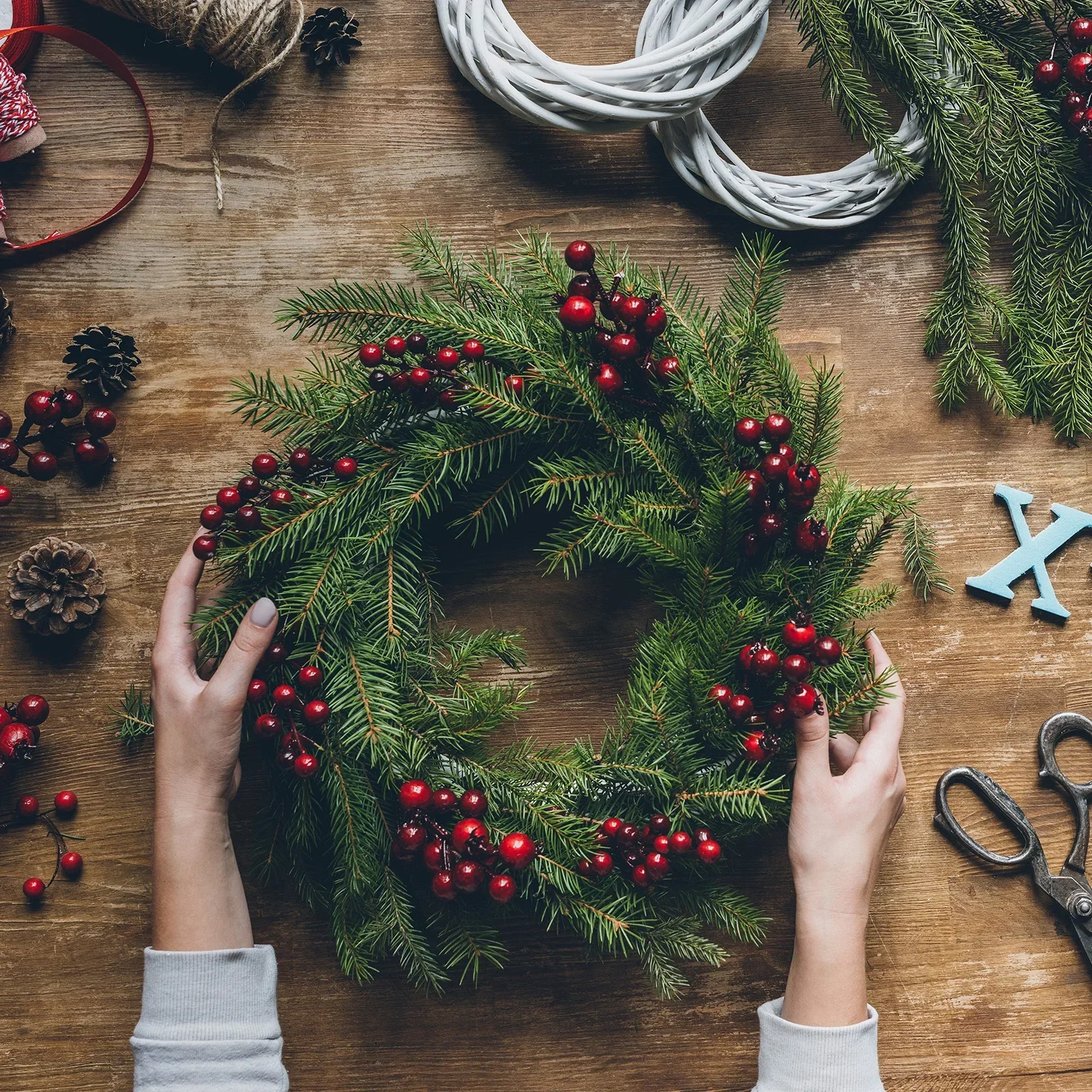 Artificial Wreath Rattan Ring 10/15/20/25/30cm DIY Easter Wreath Wicker Vine Halloween Christmas Garland Ring Xmas Party Decor