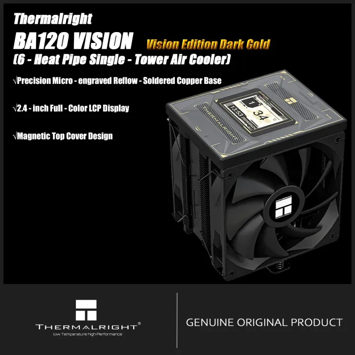 Thermalright BURST ASSASSIN 120 VISION BLACK&WHITE CPU Air Cooler 2.4 Inch Customize LCD System Information Display AGHP 4.0