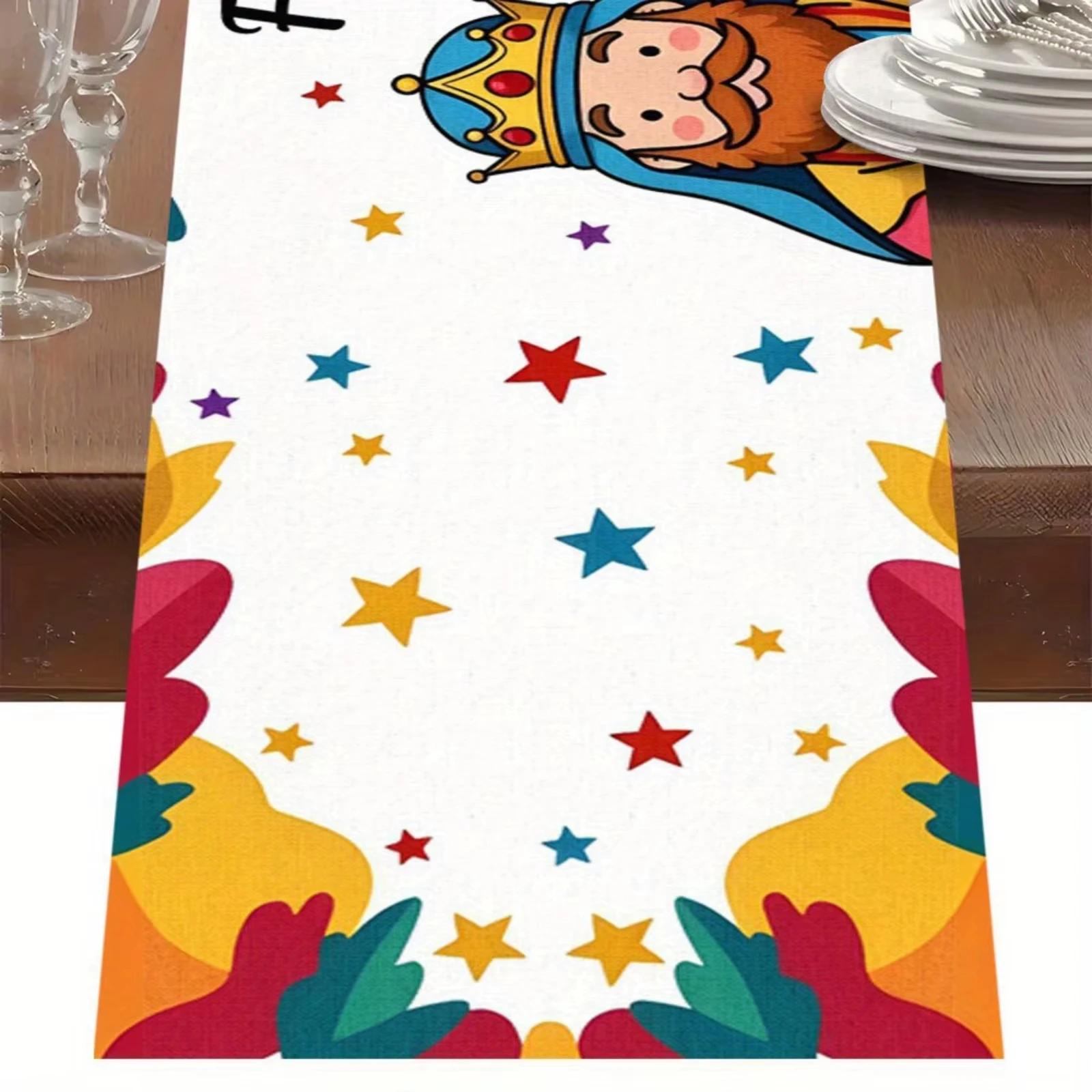 Three Kings Day Tischläufer für Küche und Esszimmer, Zuhause, Party, Tischfahne, Tischdekoration, langlebig, Feiertagsfeier