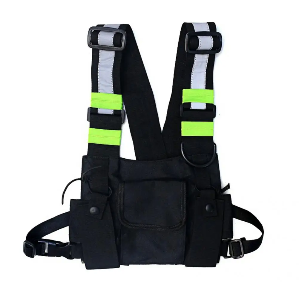 Fashion Streetwear Bag  Large Capacity Unisex Chest Bag  Multi-function Magic Sticker Vest Bag