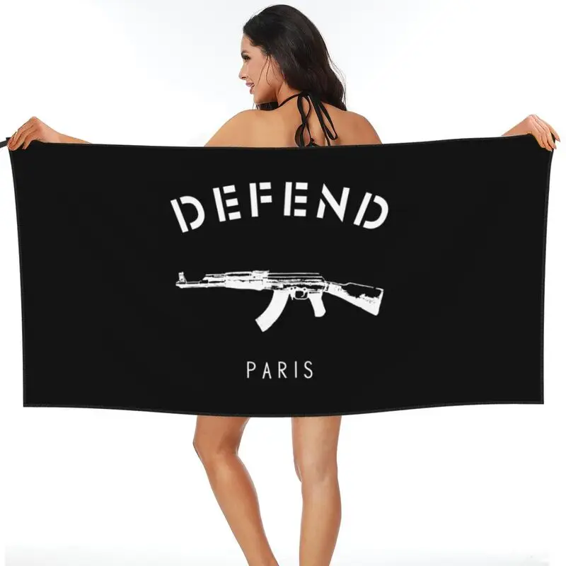 Defend Paris 3D Print Ak47 S Casual Swea Quick dry Towel New Printed Bathrobe Bath Towel Beach Blanket