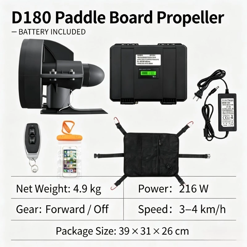 Electric Tail Fin Underwater Thruster Motor Propulsion Device For Surfboard Paddle Board Kayak Water Sports