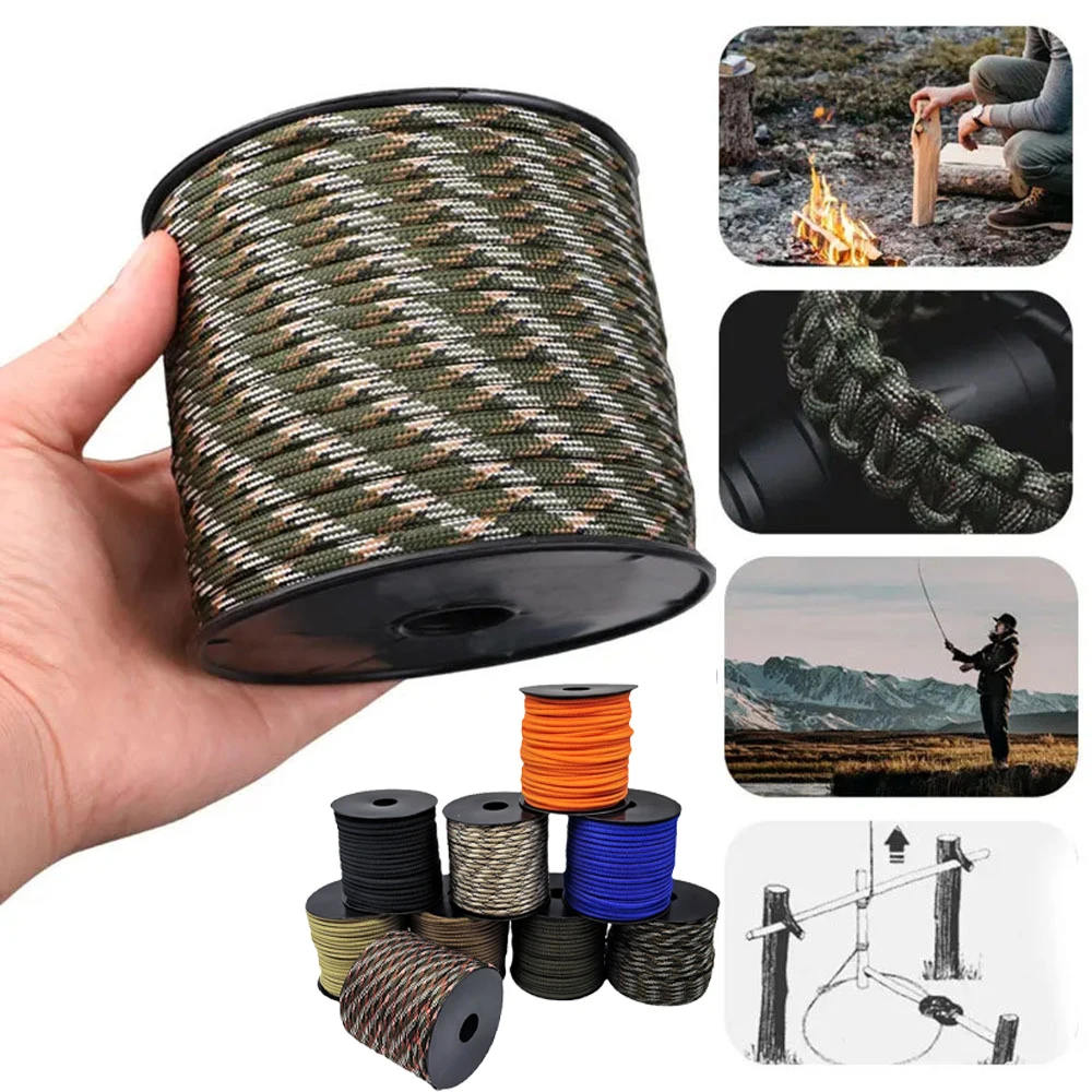 

9 Cores 4mm Umbrellas Rope 50m- for Camping,Emergency Survival,Tent Canopy & Outdoor Adventures Clothslie Hiking Fishing
