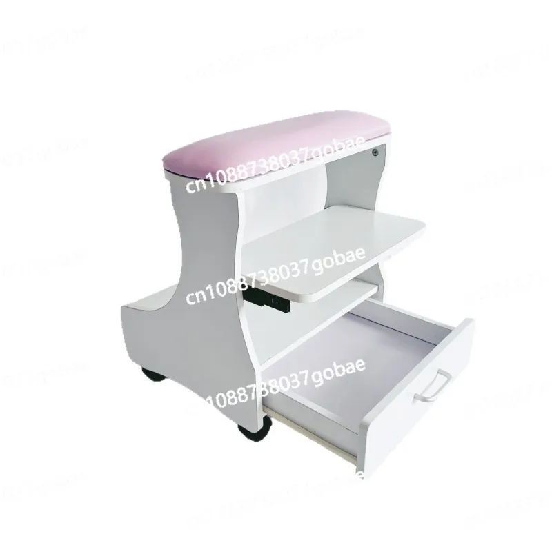 Nail Art Foot Rest Stool Set with Wrist Cushion and Stain-Proof Leather Hand Pad, Desk Mat for Salon Use