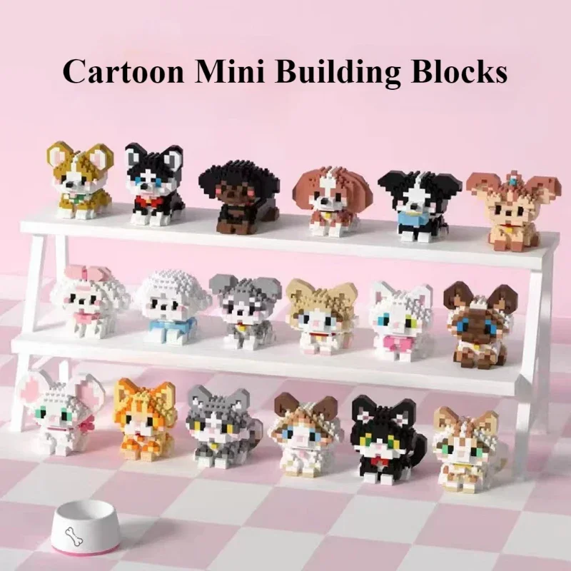 Mini Diamond Particle Puzzle Toy Cartoon Building Blocks Animal Party Character Building Blocks Assembly DIY Toys Gift for Kids