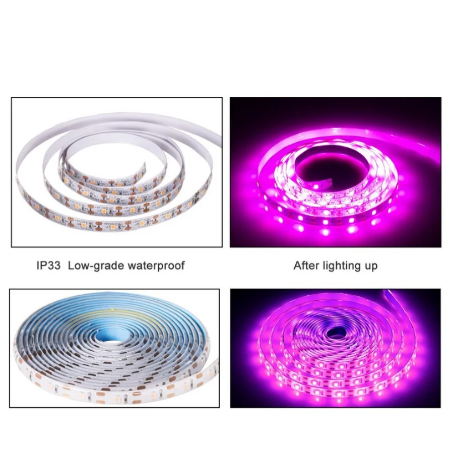 DC 5V USB oświetlenie LED do uprawy pełne spektrum 1-5m świecąca roślina rosną taśmy LED lampa fito dla warzyw kwiat sadzonka rosną namiot