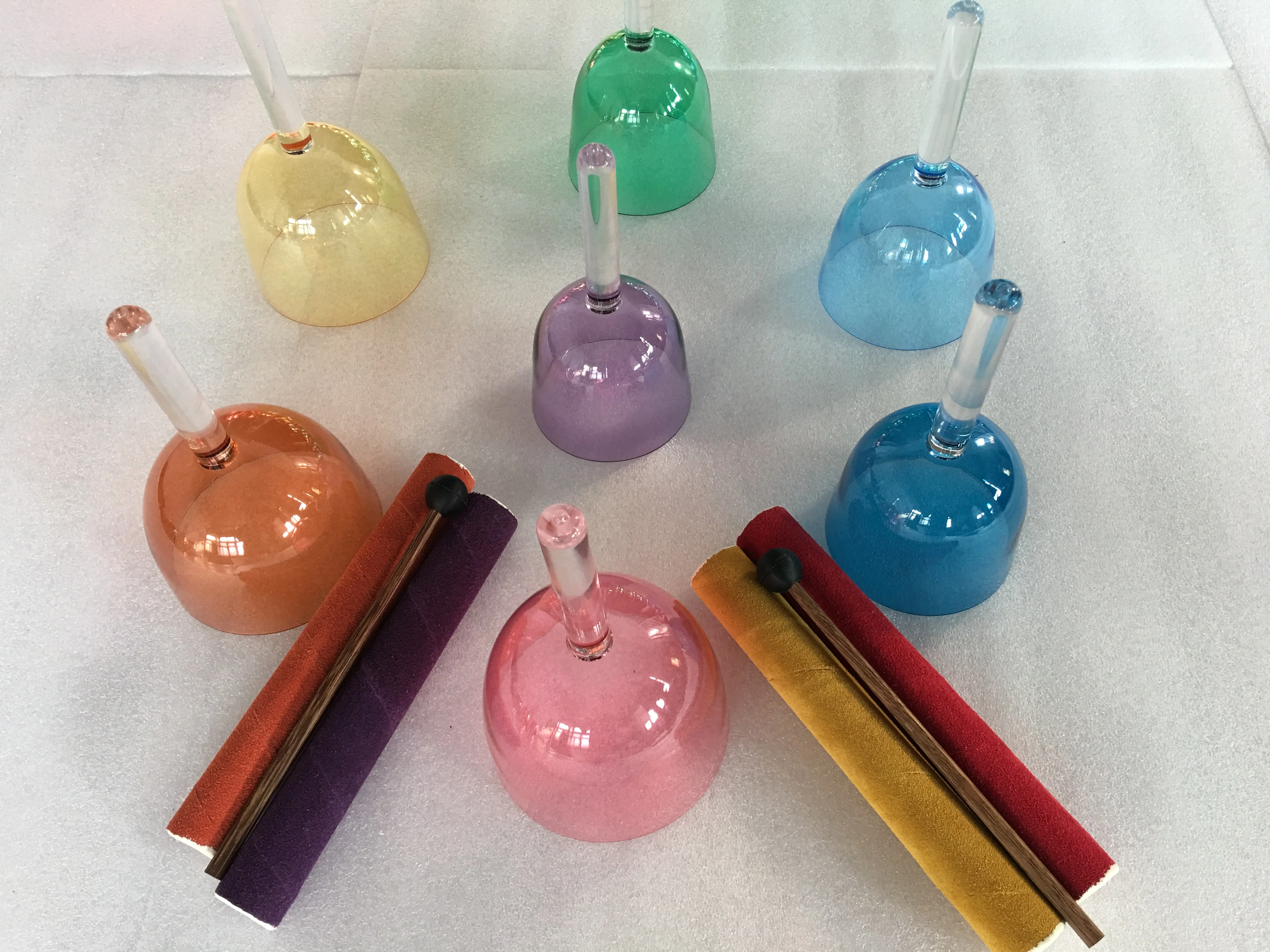 orange color quartz singing bowl handle perfect 4th octave D note Sacral chakras or D# Adrenals chakras or other any color