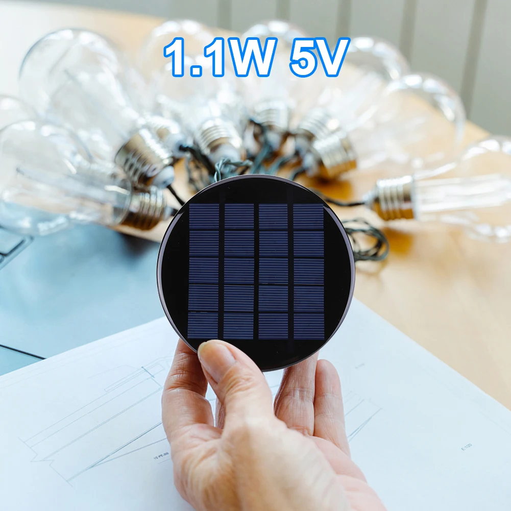 1.1W 5V Portable Solar Panel Mini Round Solar Panel Kit Battery Charger Phone Power Bank for 3.7-5V Solar /Light