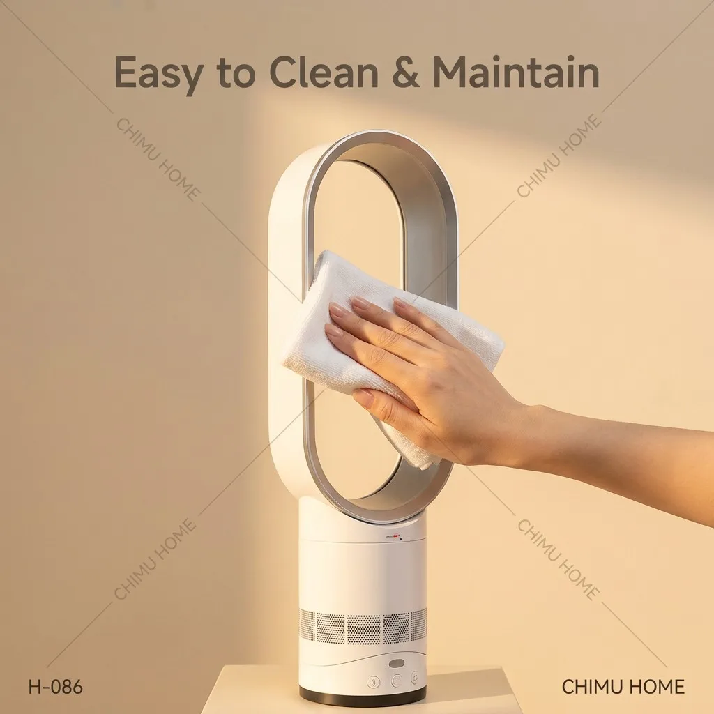 【CHIMU HOME】Bladeless Fan with Heating & Cooling for Indoor Air Purification Negative Ion Fresh Air Flow Safety Desktop Fan