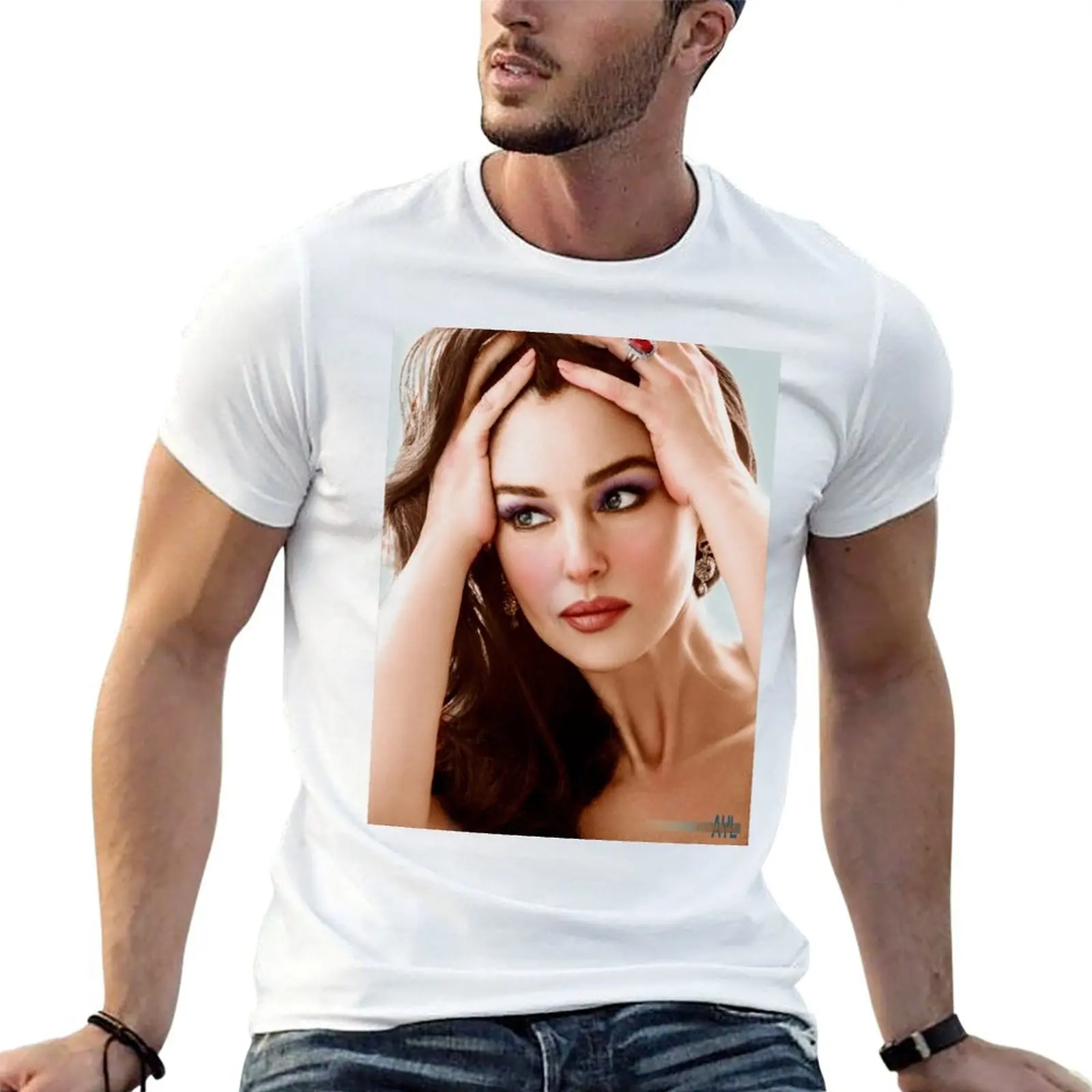 Monica Bellucci T-Shirt funny t shirts man man t shirts graphic men t shirt cotton 100% T-shirt