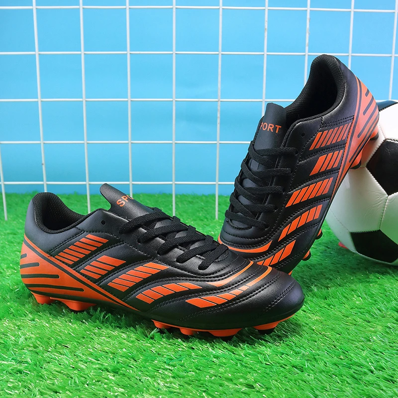 أحذية كرة القدم الرياضية للرجال Fg/Ag أظافر طويلة للكبار المراعي الاصطناعية أحذية تدريب متينة أحذية عالية القمم غير قابلة للانزلاق