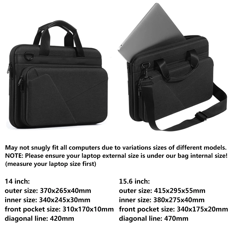Hard Shell Laptop Sleeve Case 14 15.6 inch for Men Women EVA Computer Shoulder Bag for MacBook HP Dell Lenovo Asus Huawei Acer