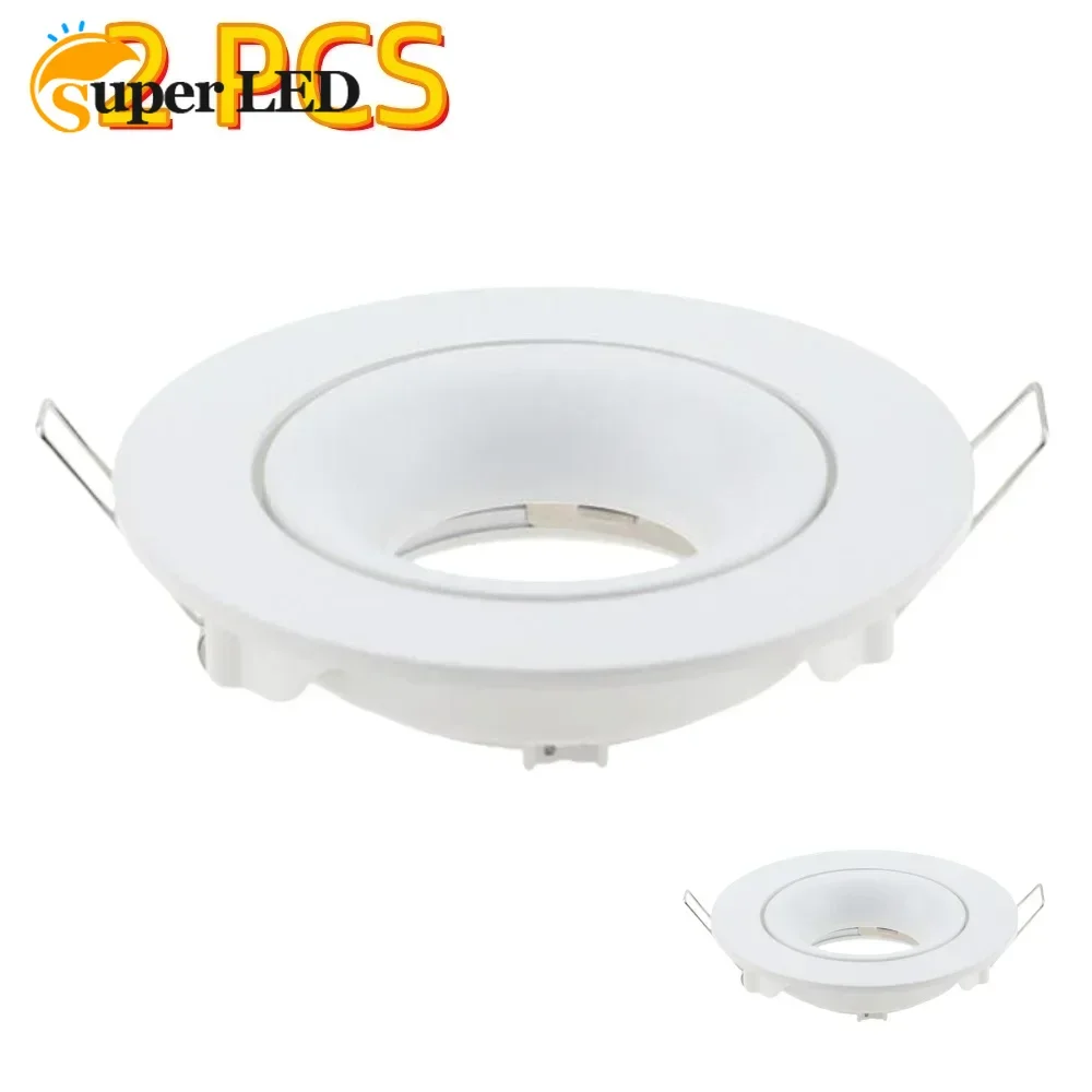 

2pcs Adjustable Zinc Alloy Ceiling Light Fixture Holder GU10 MR16 Base Socket Lamp White Black Diameter 105/110mm Cut Hole 85mm