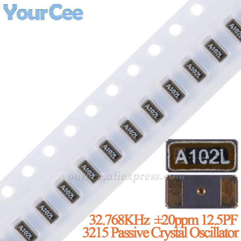 10pcs/lot 3215 SMD Patch Passive Crystal Oscillator 32.768KHz 32.768K ± 20ppm 12.5PF FC-135