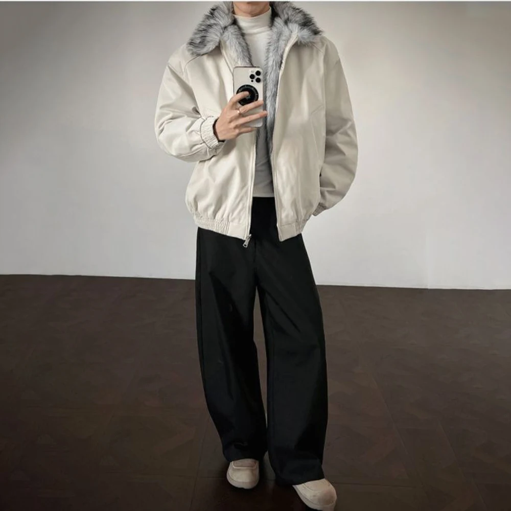 2025 Winter New Men's Patchwork Long-Sleeve Jacket American Retro Fashion Trendy High Street Loose Casual Niche Men's Clothing
