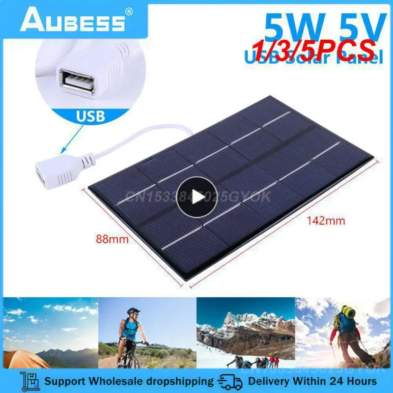 

1/3/5PCS 5w/3w/1w Mini Solar Panel Rechargeable Solar Epoxy Panel Charger Sb Polysilicon For Battery Cell Phone Charger Portable