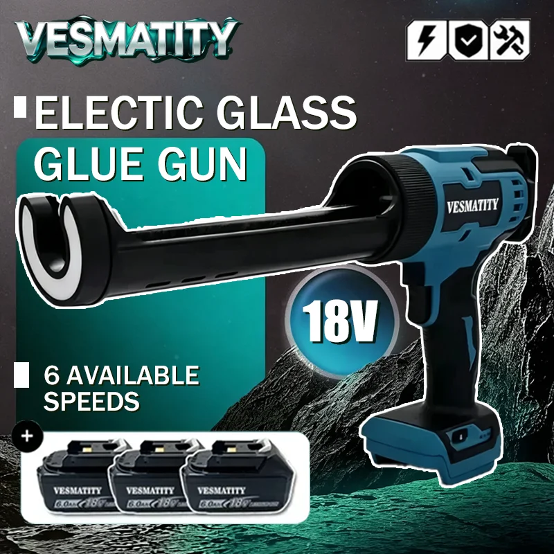 Professional cordless electric sealant gun for glass window door adhesive filling and caulking tool for Makita battery