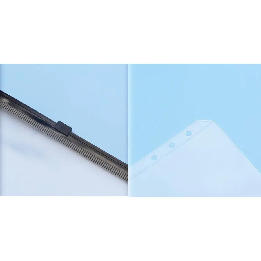 12pcs A6 Binder Pockets Cash Envelopes Black Zipper Pouch Loose Leaf Bags 6 Hole PVC Zip Folder for 6Ring Budget Binder Inserts