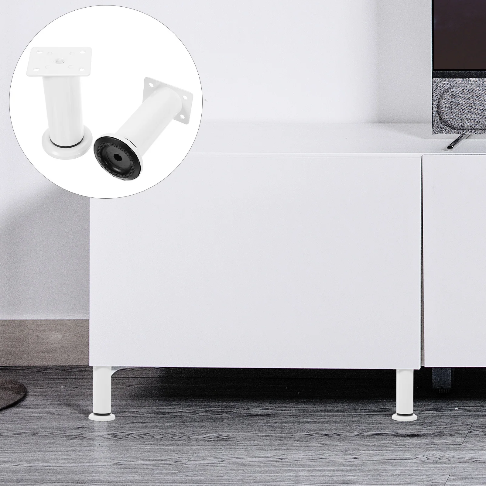 Patas de soporte para muebles, repuesto sólido de Metal blanco para sofá, gabinete, mesa, patas para muebles, 2 uds.