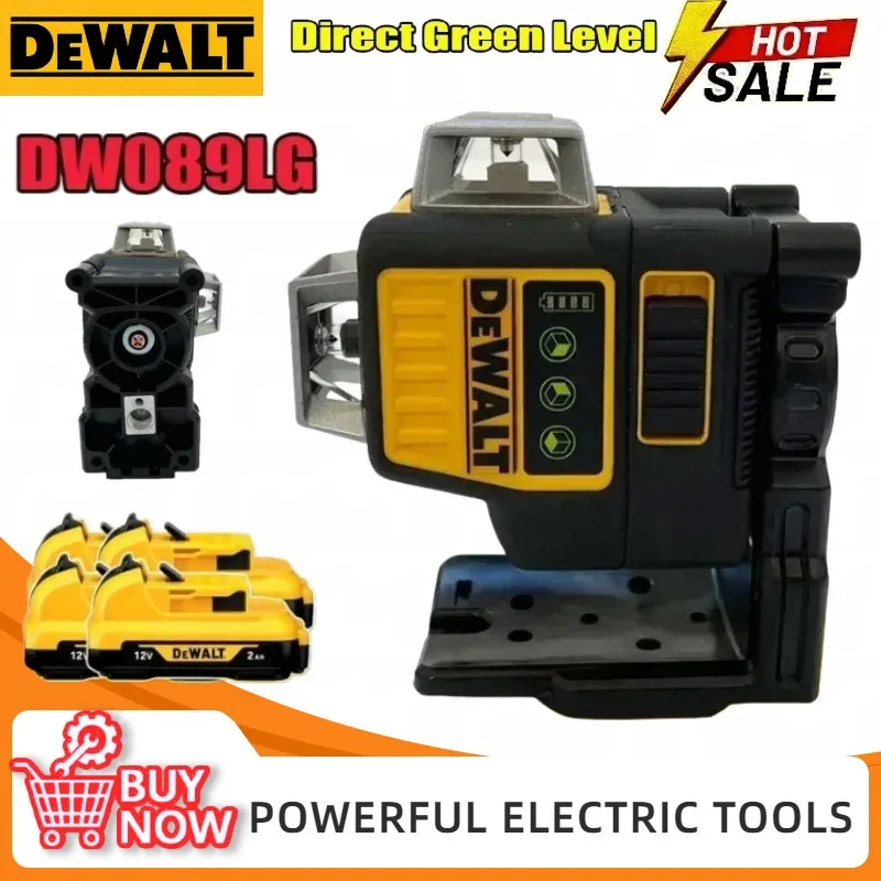 

Лазерный уровень Dewalt DW089LG, 12 линий, 3 плоскости*360 градусов, вертикальный и горизонтальный, зеленый луч, для аккумуляторов Dewalt